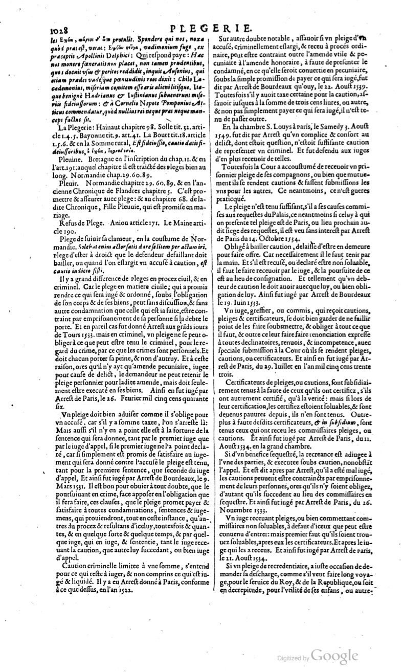 1629 - Veuve Nicolas Buon - Trésor du droit français (29620 T. 2) - BM Lyon