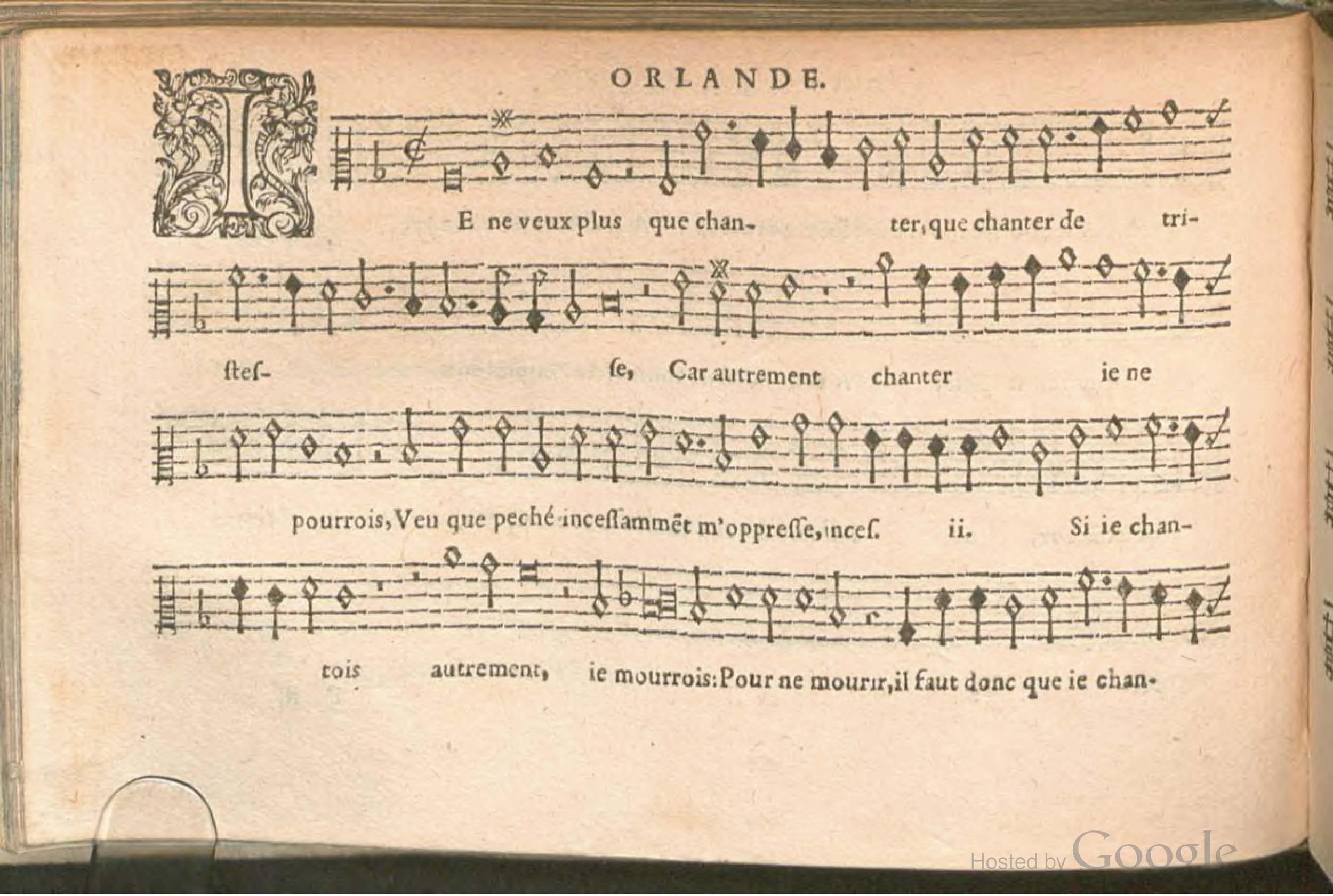 1576 - [Pierre de Saint-André] - Trésor de musique d’Orlande de Lassus Contratenor - BSB Munich