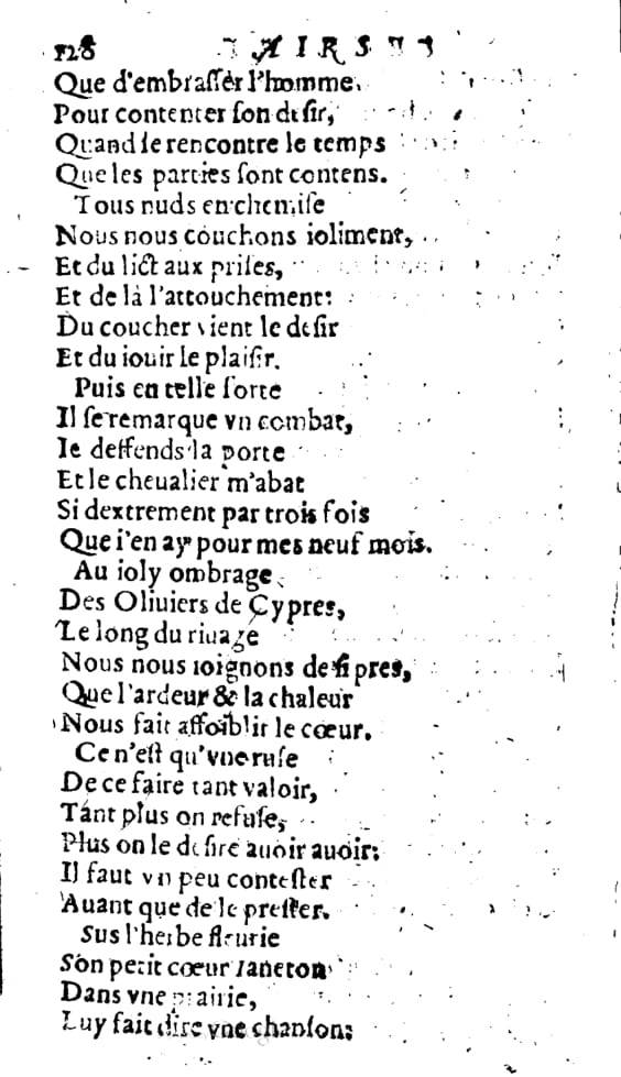 1606 - Théodore Reinsart - Trésor des chansons amoureuses recueillies des plus excellents airs de cour - Livre I - NK ČR Prague