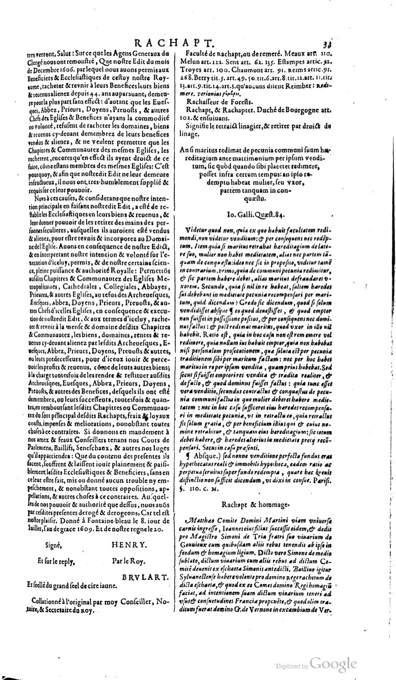 1629 - Veuve Nicolas Buon - Trésor du droit français (21754 T. 3) - BM Lyon