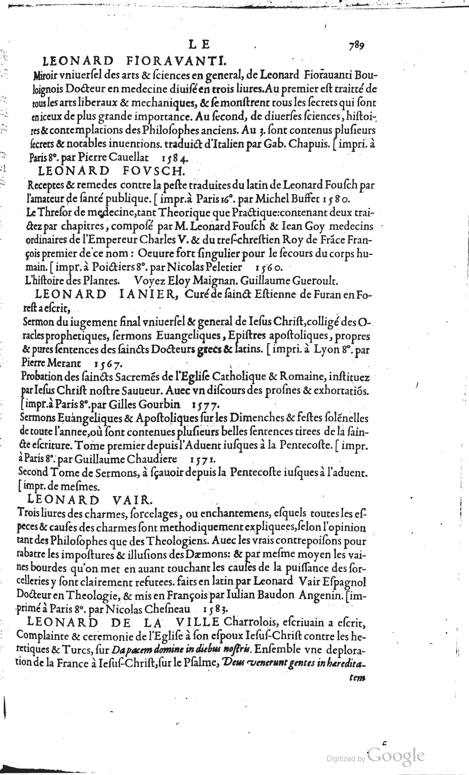 1585 - Barthélemy Honorat - Bibliothèques françaises - BSB Munich