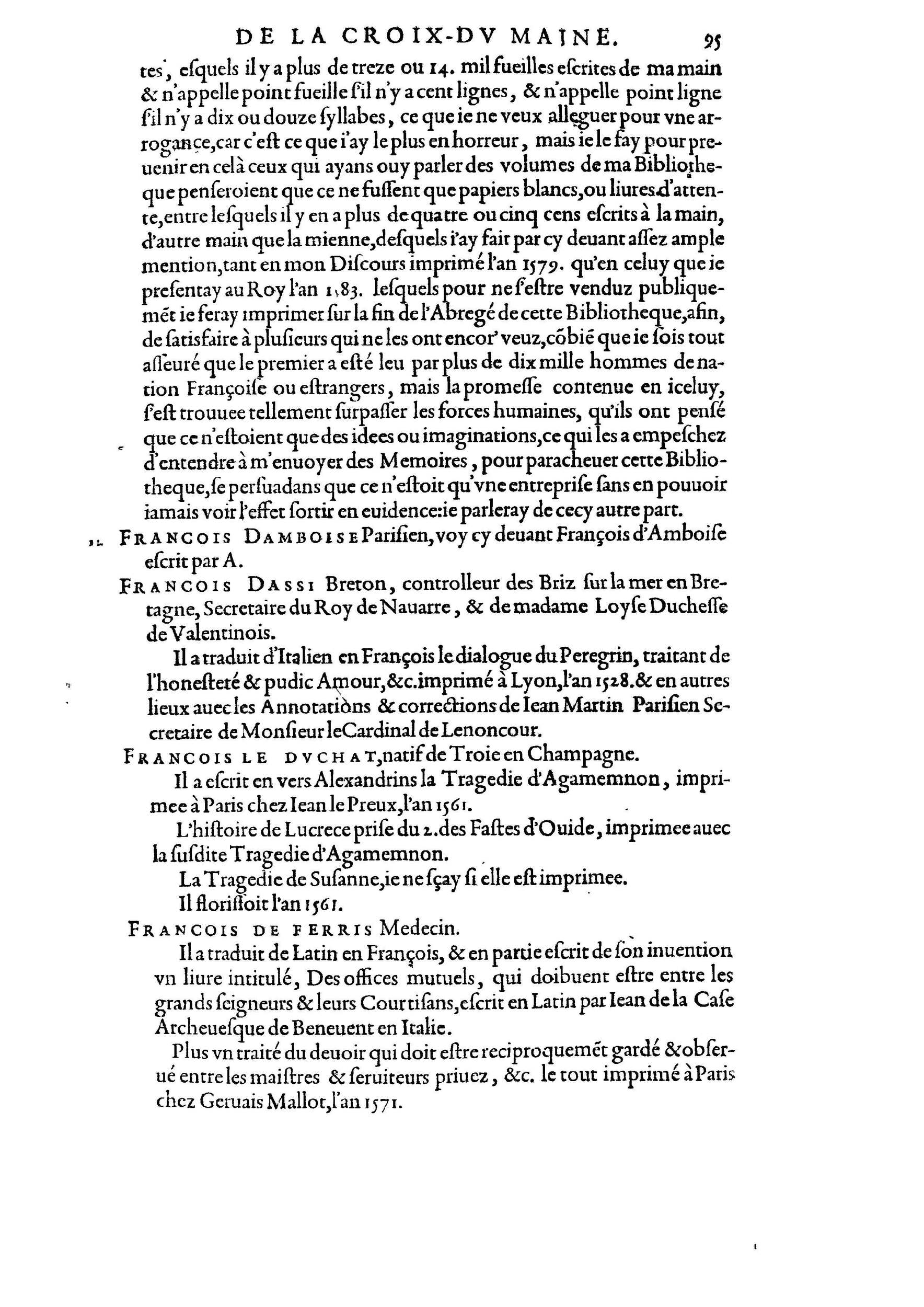1584 - Abel L&#039;Angelier - Bibliothèques françaises - BnF