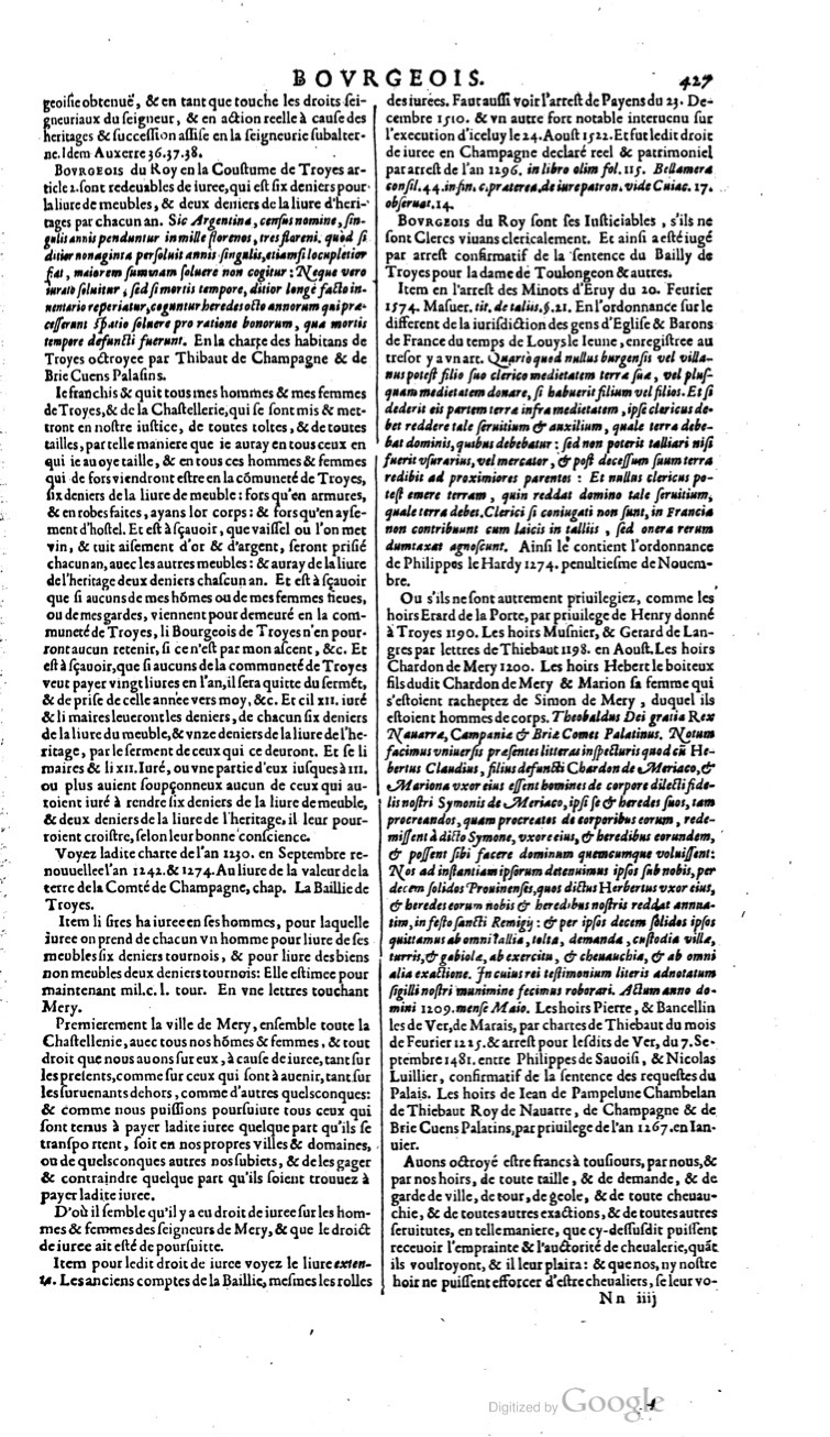 1629 - Veuve Nicolas Buon - Trésor du droit français (21754 T. 1) - BM Lyon