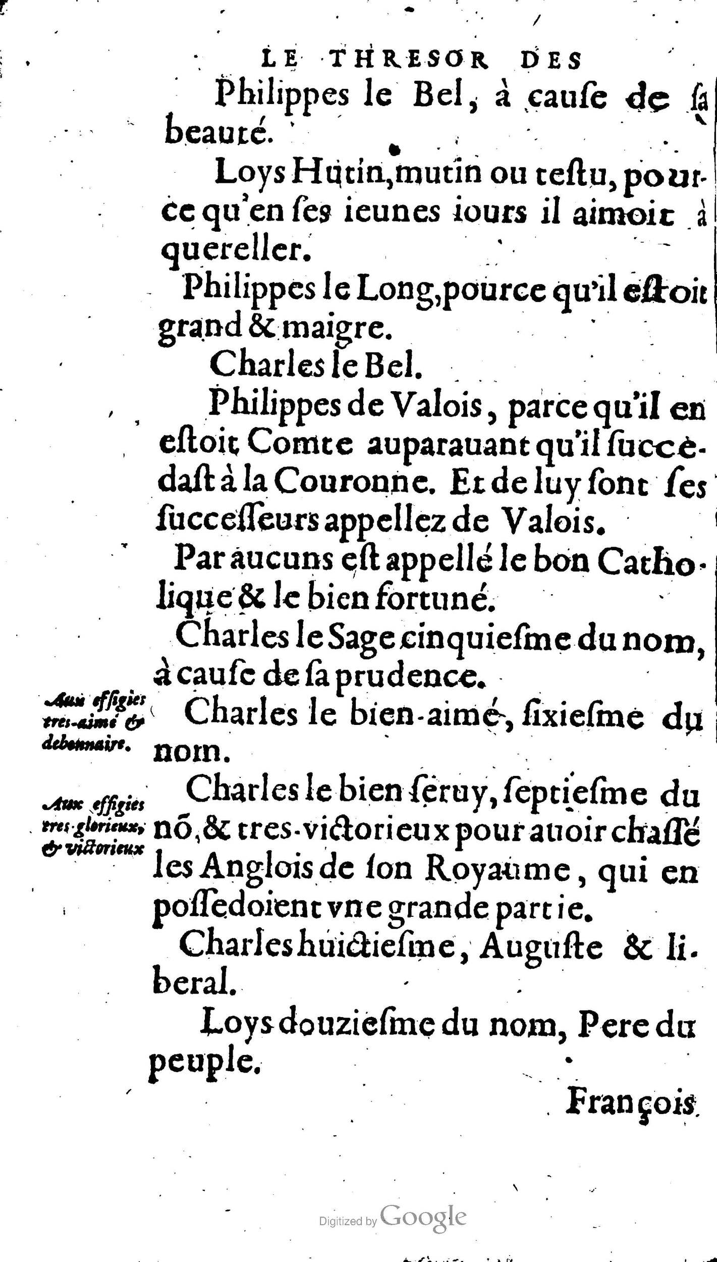1604 - Galiot Corrozet - Trésor des histoires de France - BNC Florence
