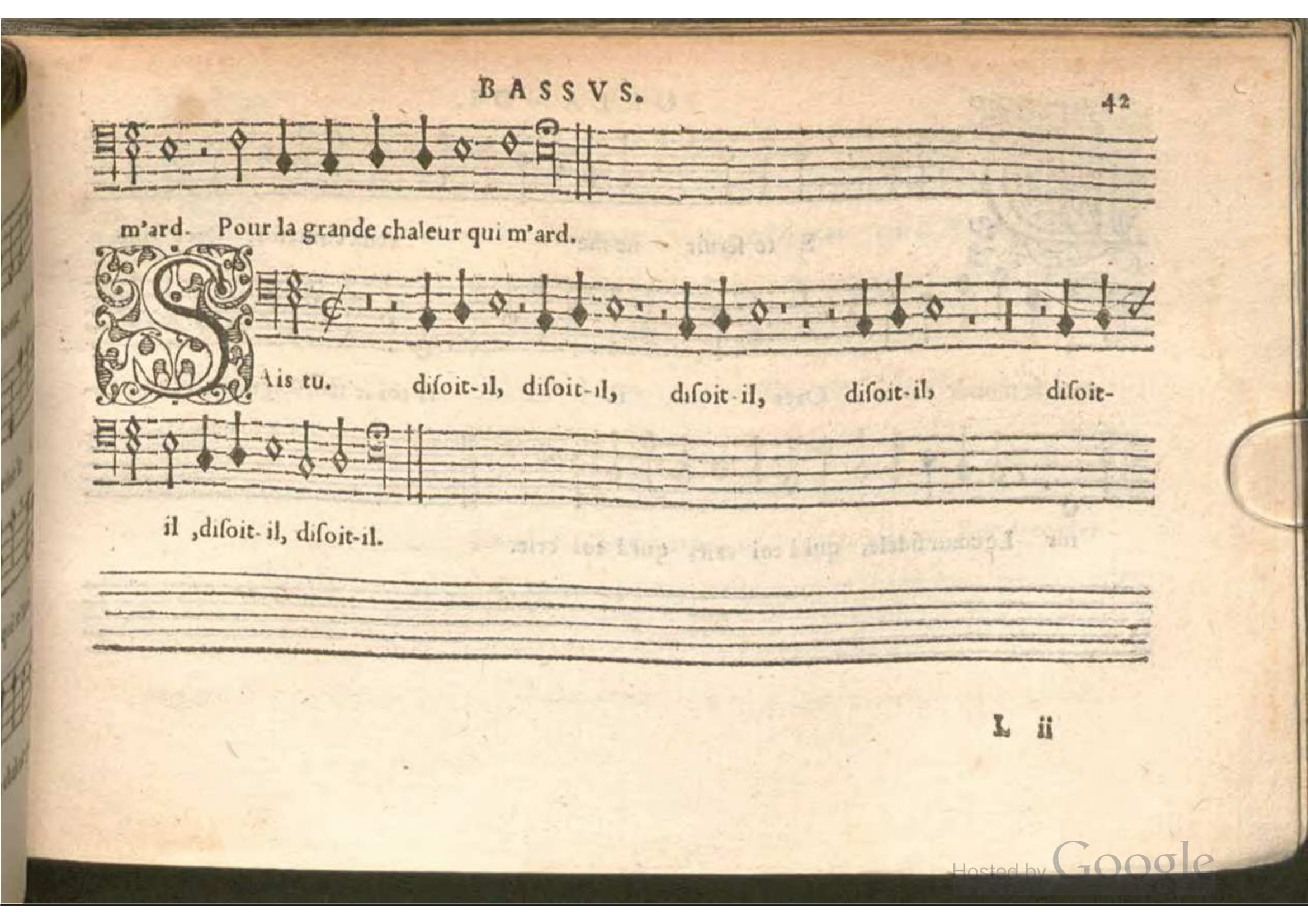 1576 - [Pierre de Saint-André] - Trésor de musique d’Orlande de Lassus Bassus - BSB Munich