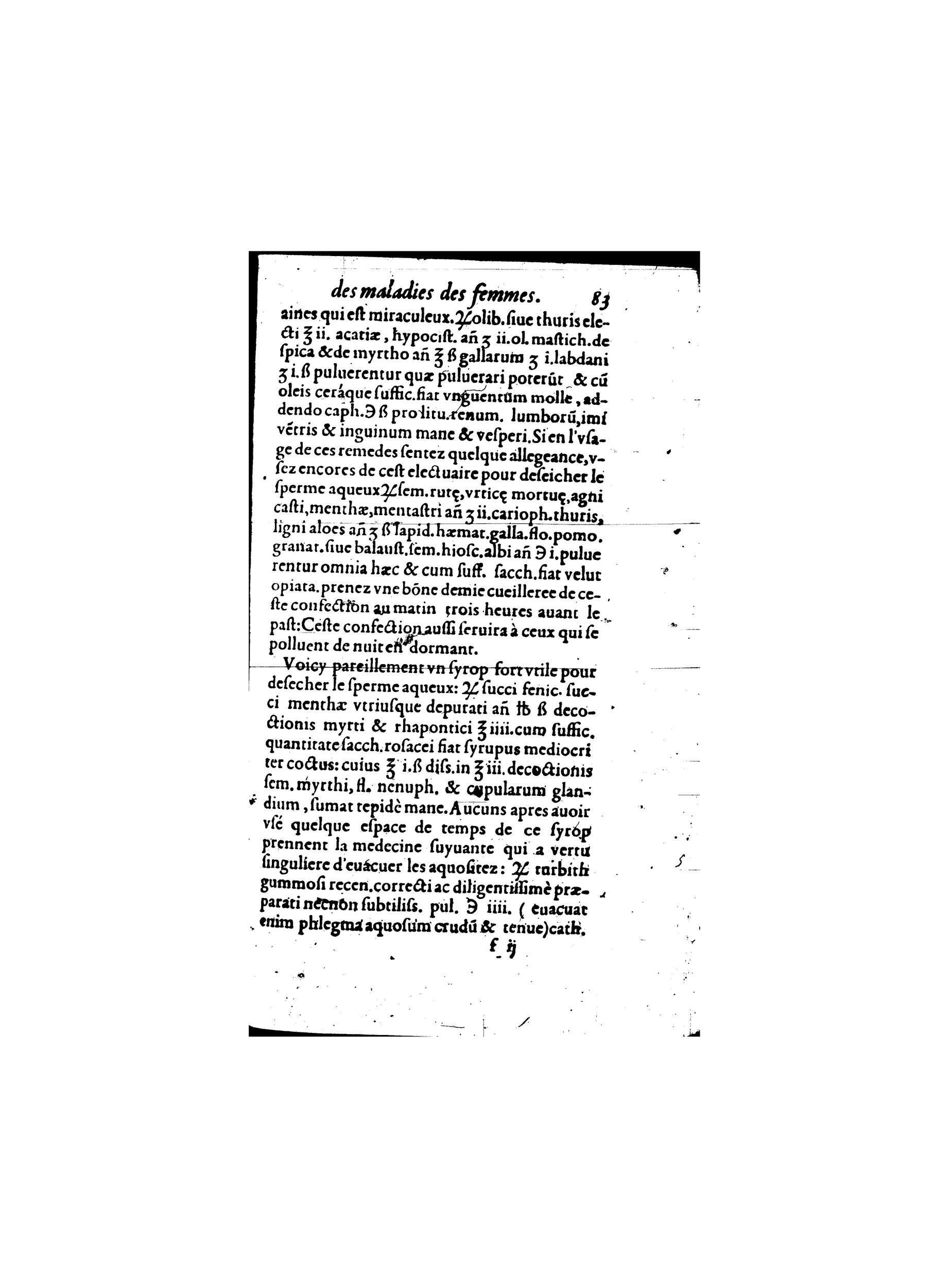1587 - Jacques du Puis - Trésor des remèdes secrets pour les maladies des femmes - BnF