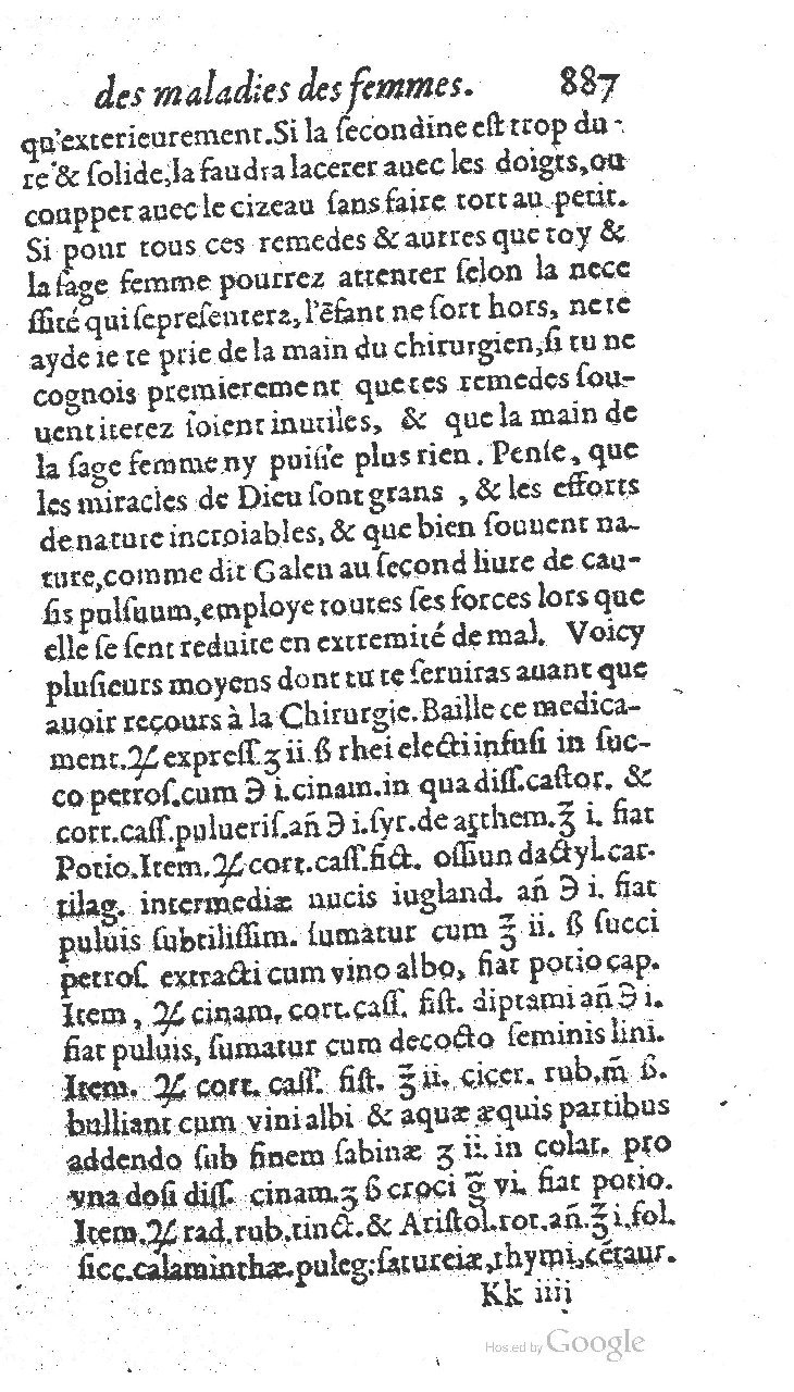 1585 - Jacques du Puis - Trésor des remèdes secrets pour les maladies des femmes - BnF