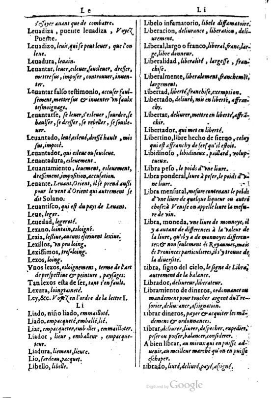 1616 - Veuve Marc Orry - Trésor des deux langues espagnole et française (Première et Seconde parties) - BM Lyon