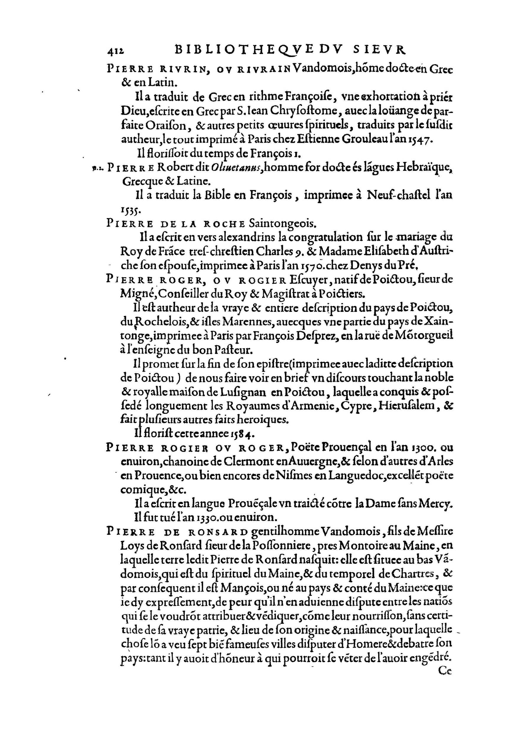 1584 - Abel L&#039;Angelier - Bibliothèques françaises - BnF