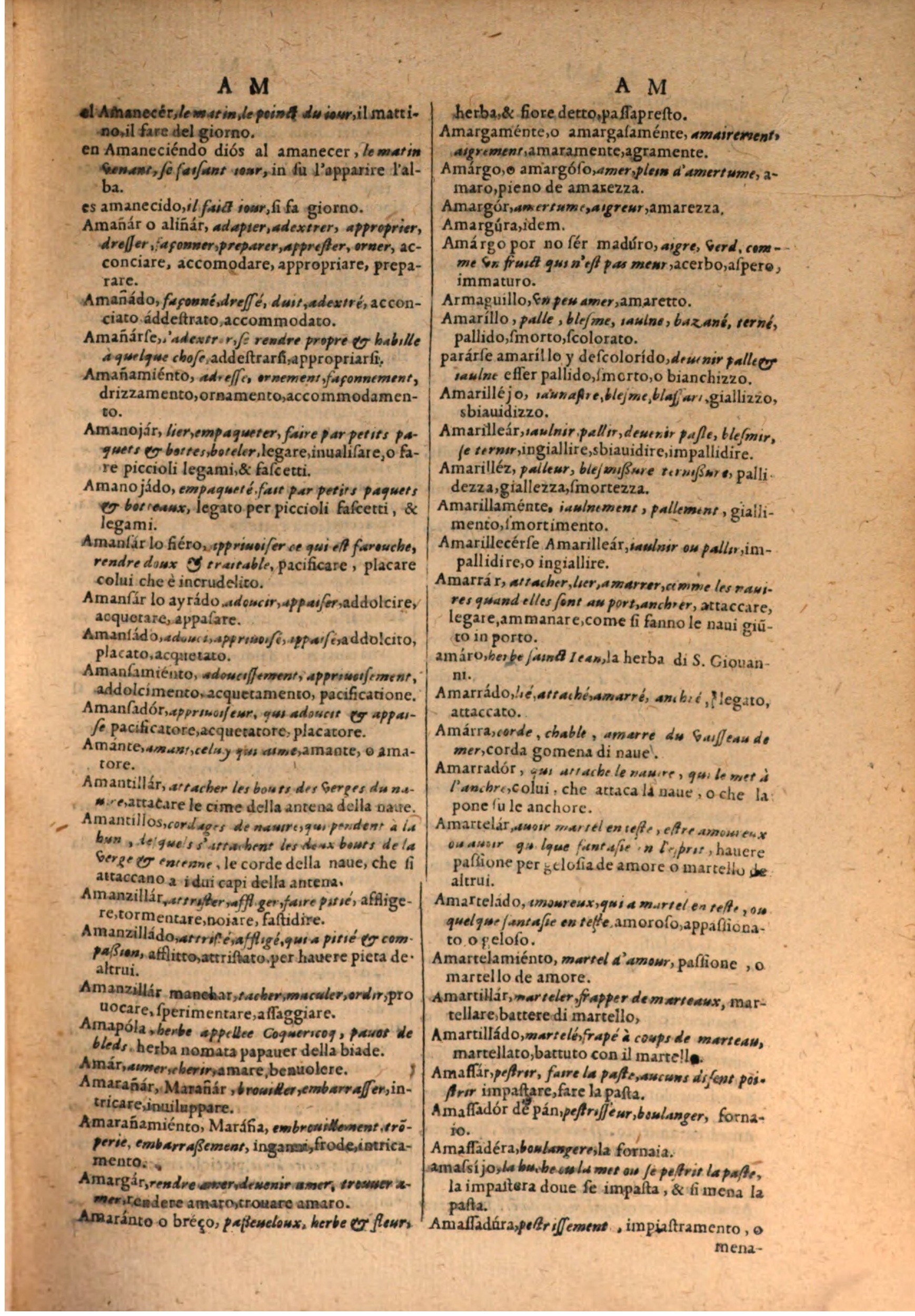 1606 - Samuel Crespin - Thresor des trois langues, francoise, italiene et espagnolle - BSB Munich