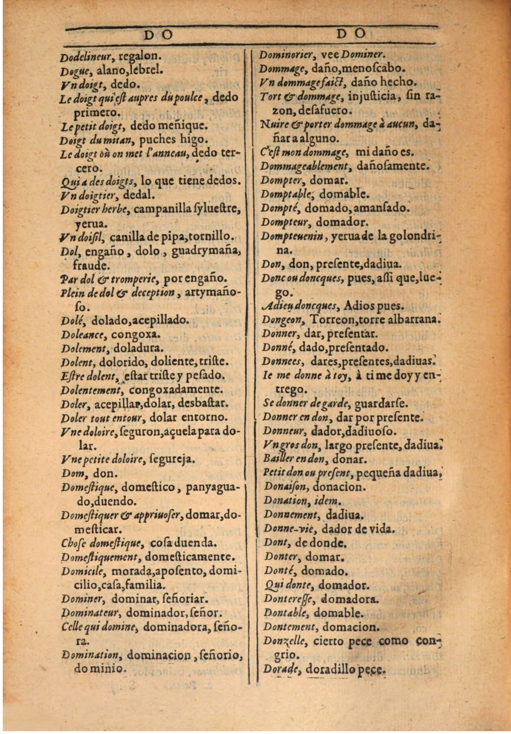 1607 - Marc Orry - Trésor des deux langues espagnole et française (Seconde partie) - BSB Munich