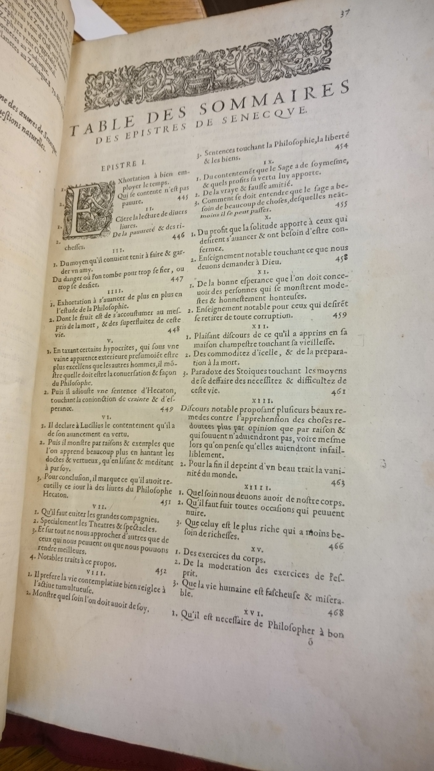 1598 - Jean Houzé - Œuvres morales et mêlées de Sénèque, Trésor de philosophie morale - BM Lyon