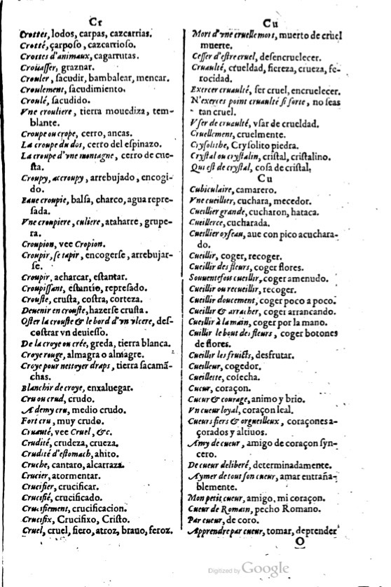 1621 - Adrian Tiffaine - Trésor des deux langues espagnole et française - BM Lyon