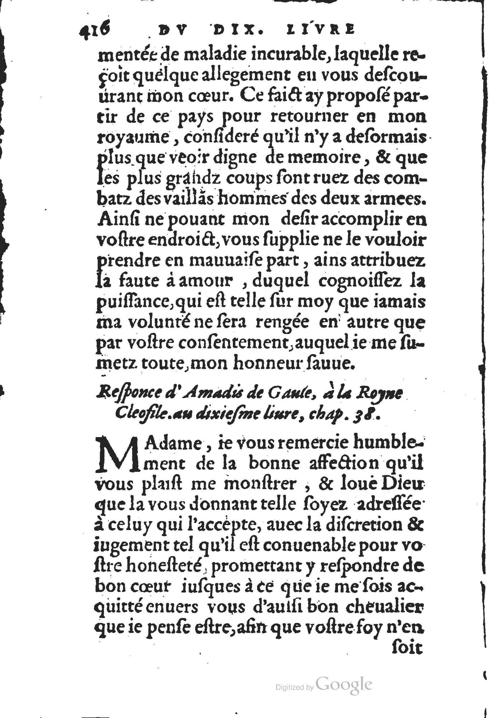 1560 - Jean d’Ogerolles et Gabriel Cotier Lyon - Trésor des Amadis - BSB Munich