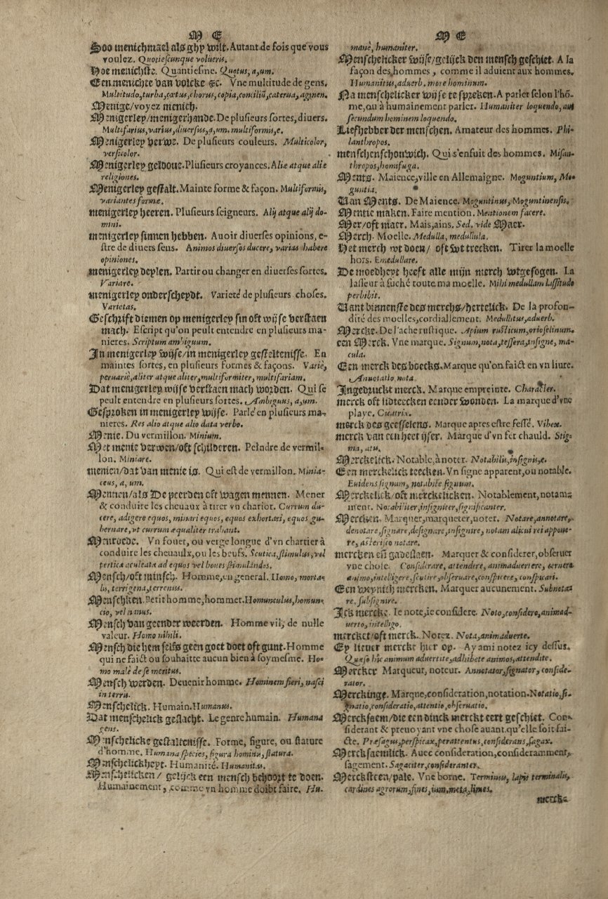 1573 - Christophe Plantin - Trésor du langage bas-allemand - Greifswald