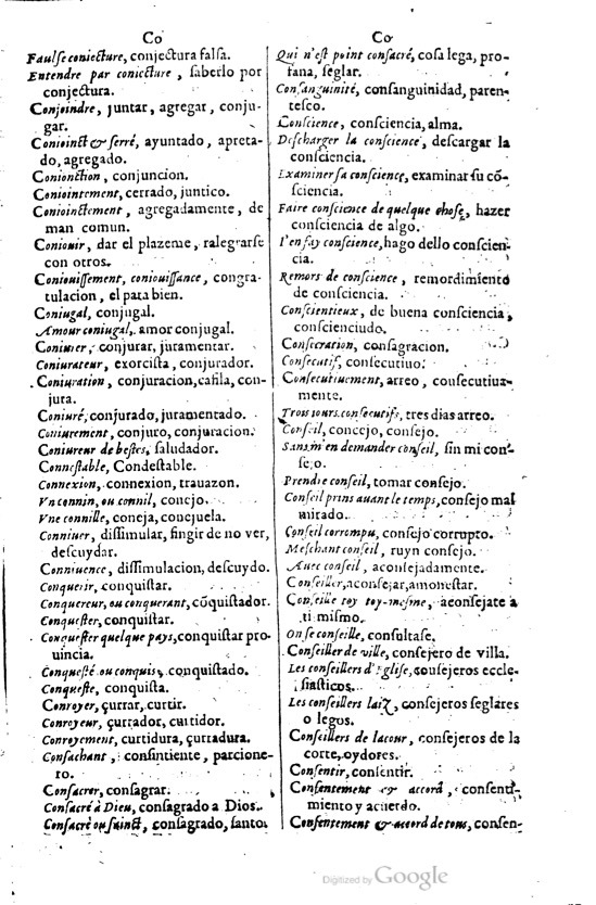 1621 - Adrian Tiffaine - Trésor des deux langues espagnole et française - BM Lyon