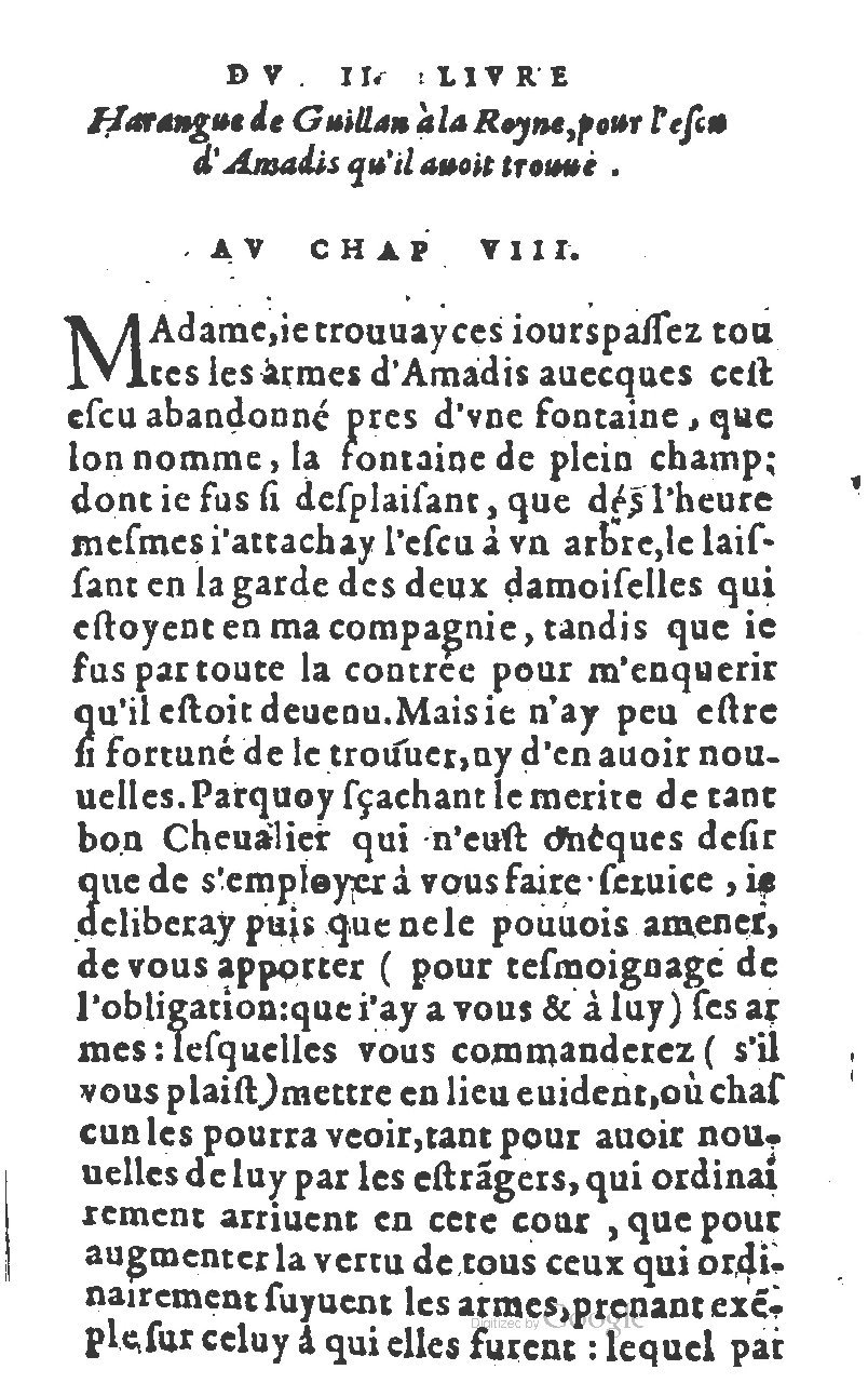 1582 - Jean Huguetan - Trésor des Amadis T. 1 - BM Lyon