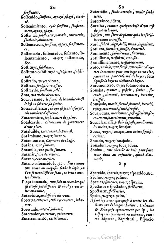 1621 - Adrian Tiffaine - Trésor des deux langues espagnole et française - BM Lyon