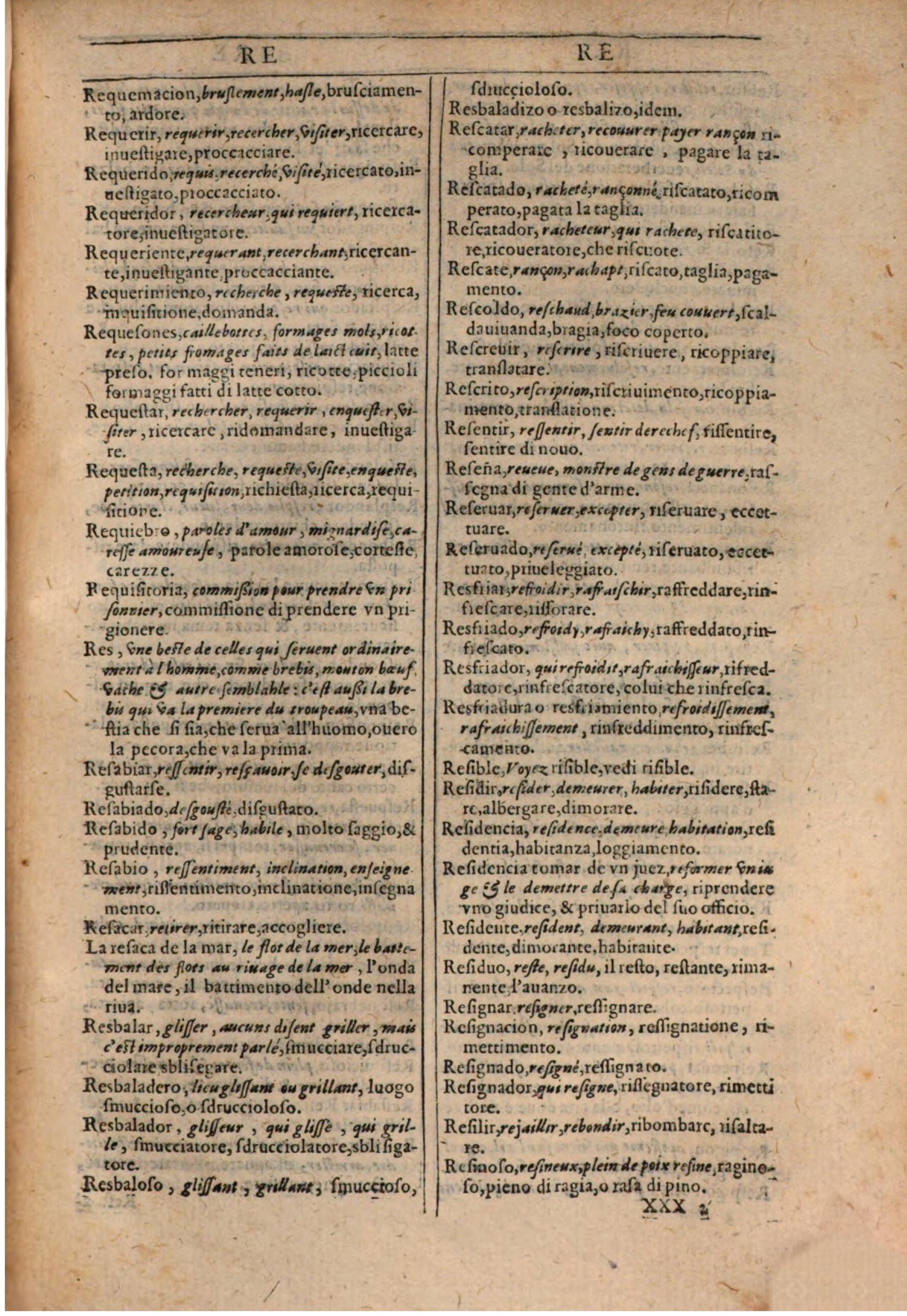 1609 - Philippe Albert et Alexandre Pernet - Trésor des trois langues française, italienne et espagnole (Première partie) - BSB Munich 1609 - Philippe Albert et Alexandre Pernet - Trésor des trois langues française, italienne et espagnole (Première partie) - BSB Munich
