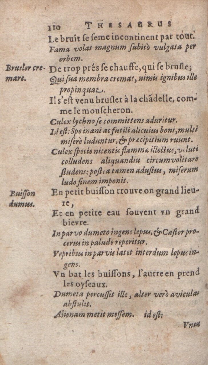 1612 - Dominicus Custos - Trésor des proverbes français  - Bibliopol-Olomuc