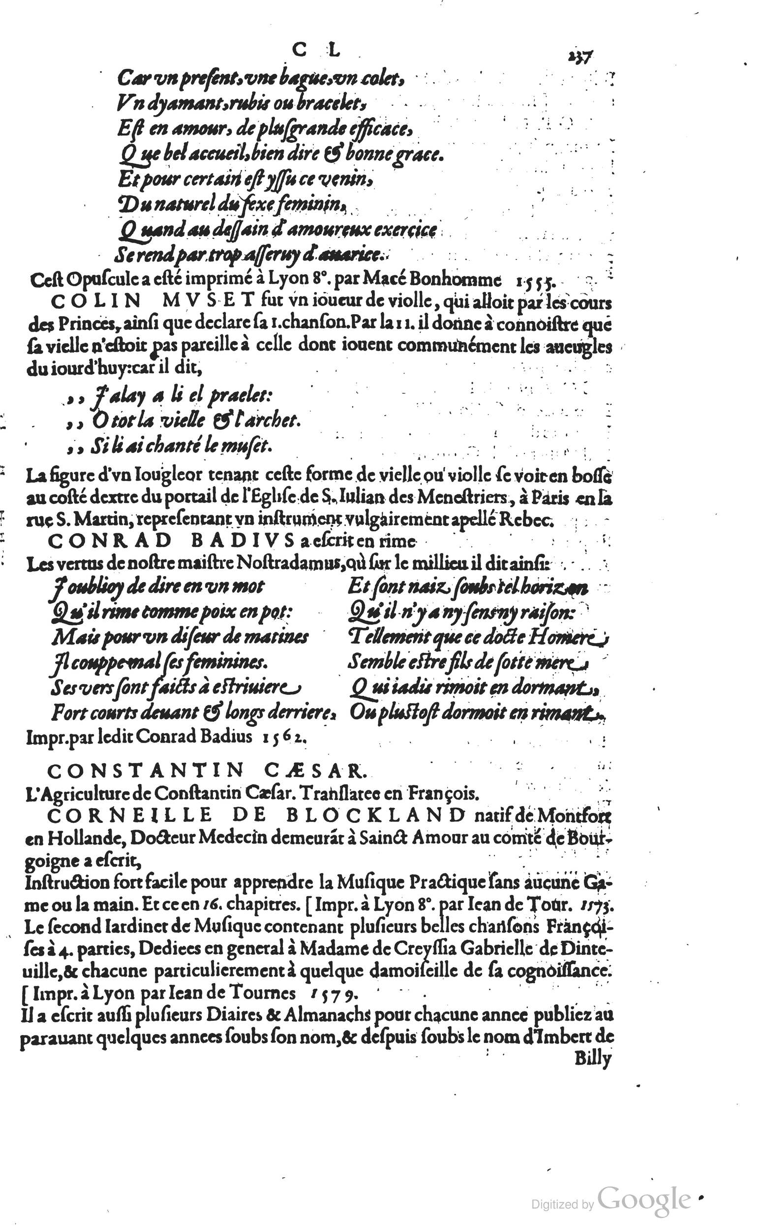 1585 - Barthélemy Honorat - Bibliothèques françaises - BSB Munich