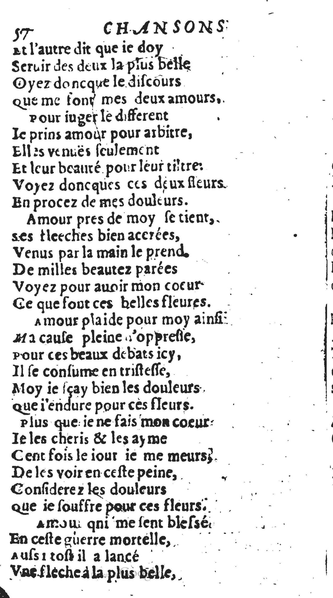 1606 - Théodore Reinsart - Trésor des chansons amoureuses recueillies des plus excellents airs de cour - Livre II - NK ČR Prague