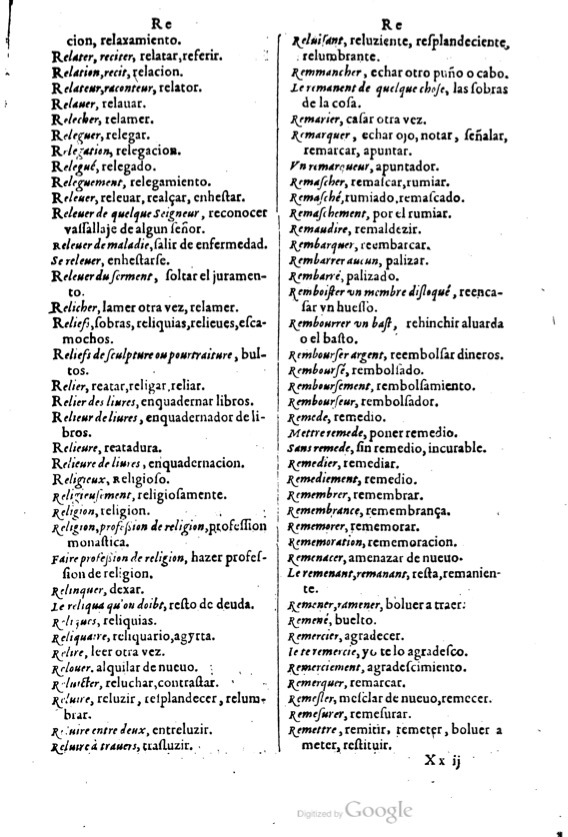 1621 - Adrian Tiffaine - Trésor des deux langues espagnole et française - BM Lyon
