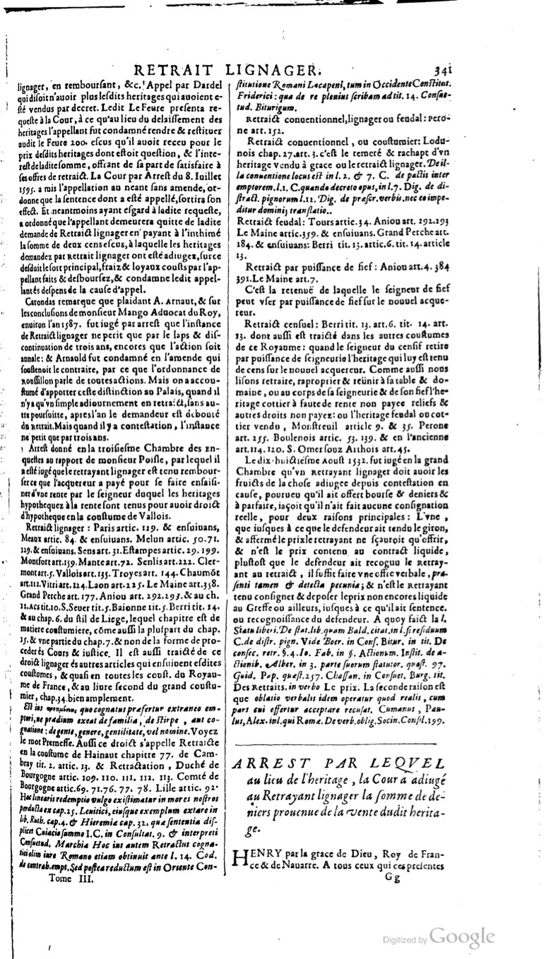 1629 - Veuve Nicolas Buon - Trésor du droit français (21754 T. 3) - BM Lyon