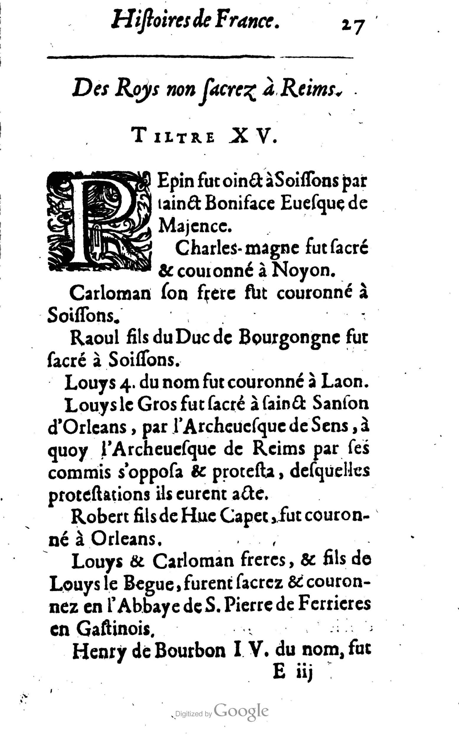 1638 - Jean Corrozet - Trésor des histoires de France - BM Lyon
