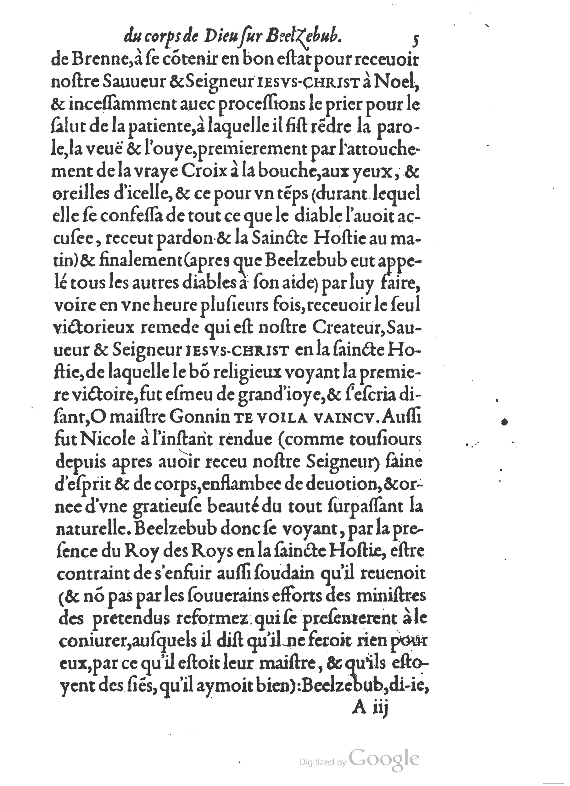 1578 - Nicolas Chesneau - Trésor et entière histoire de la triomphante victoire du corps de Dieu sur l’esprit malin - British Library