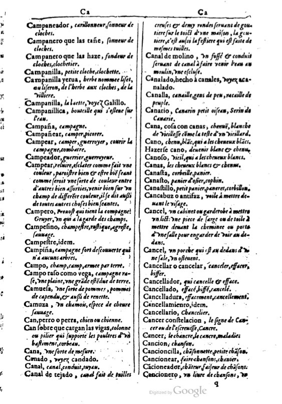 1616 - Veuve Marc Orry - Trésor des deux langues espagnole et française (Première et Seconde parties) - BM Lyon