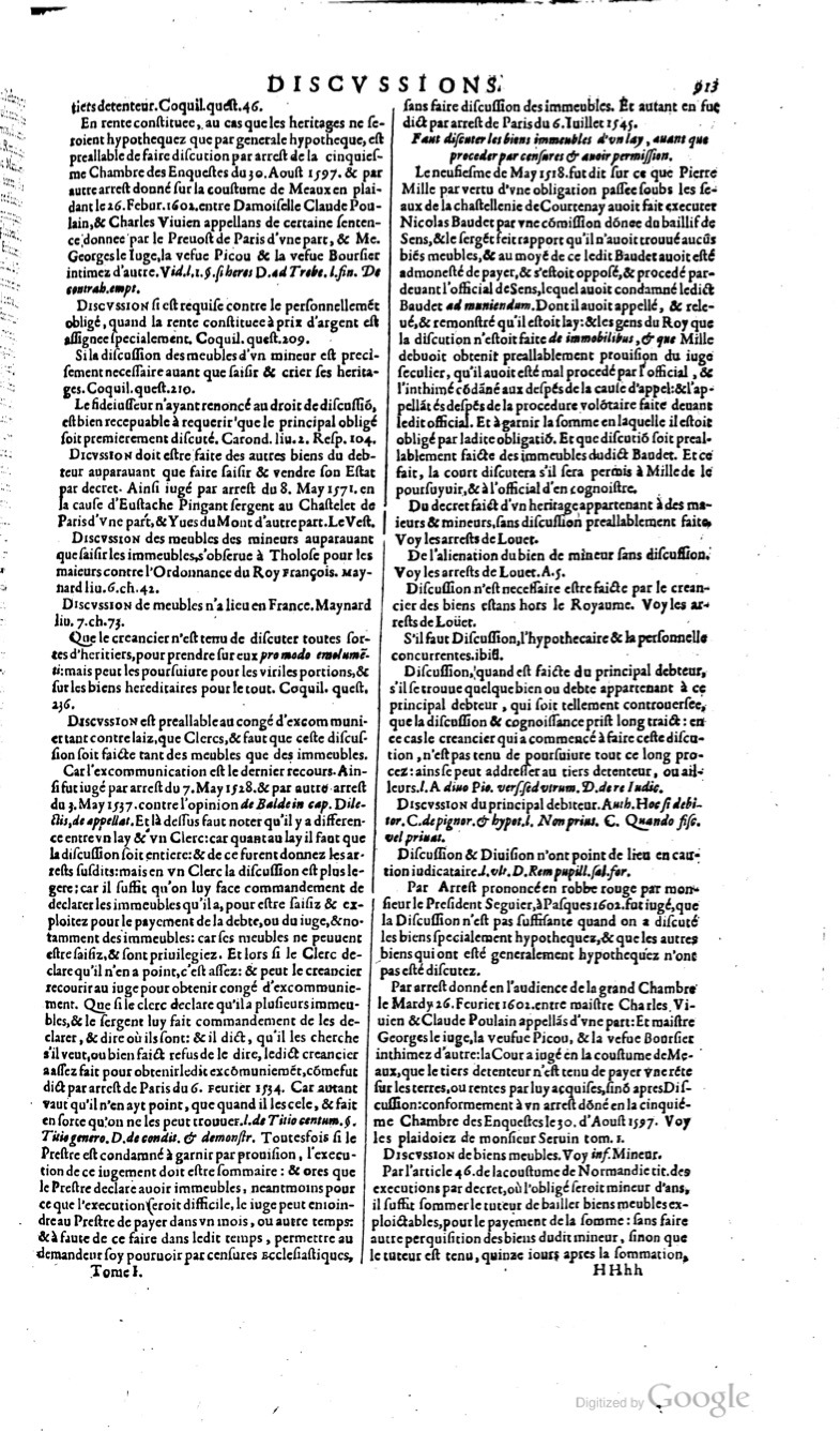 1629 - Veuve Nicolas Buon - Trésor du droit français (29620 T. 1) - BM Lyon
