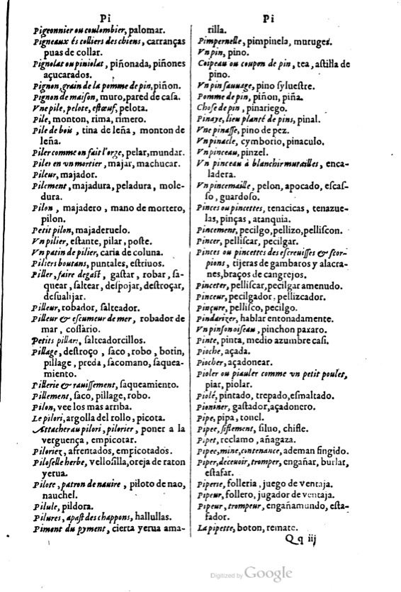 1621 - Adrian Tiffaine - Trésor des deux langues espagnole et française - BM Lyon