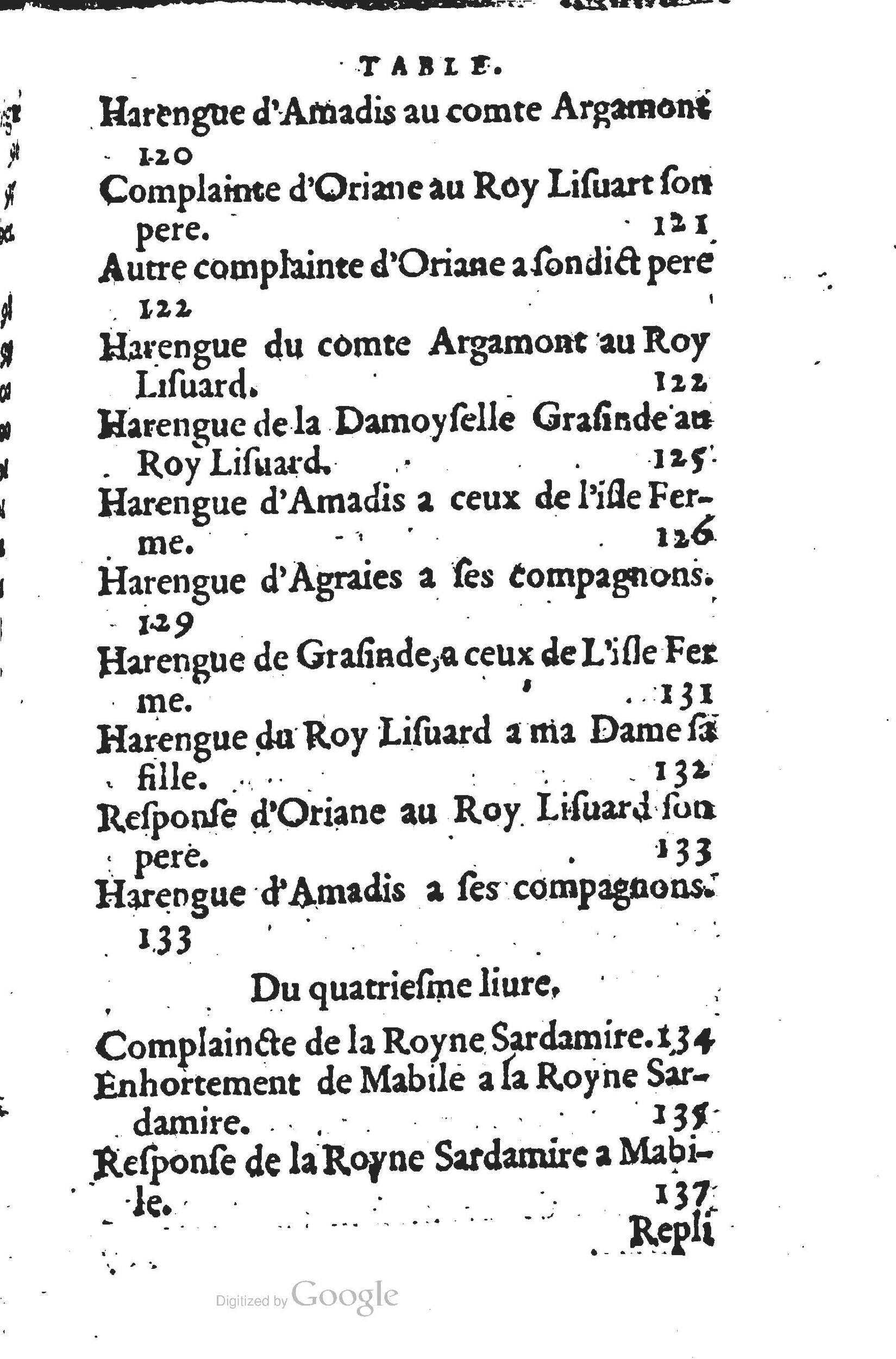 1560 - Jean d’Ogerolles et Gabriel Cotier Lyon - Trésor des Amadis - BSB Munich