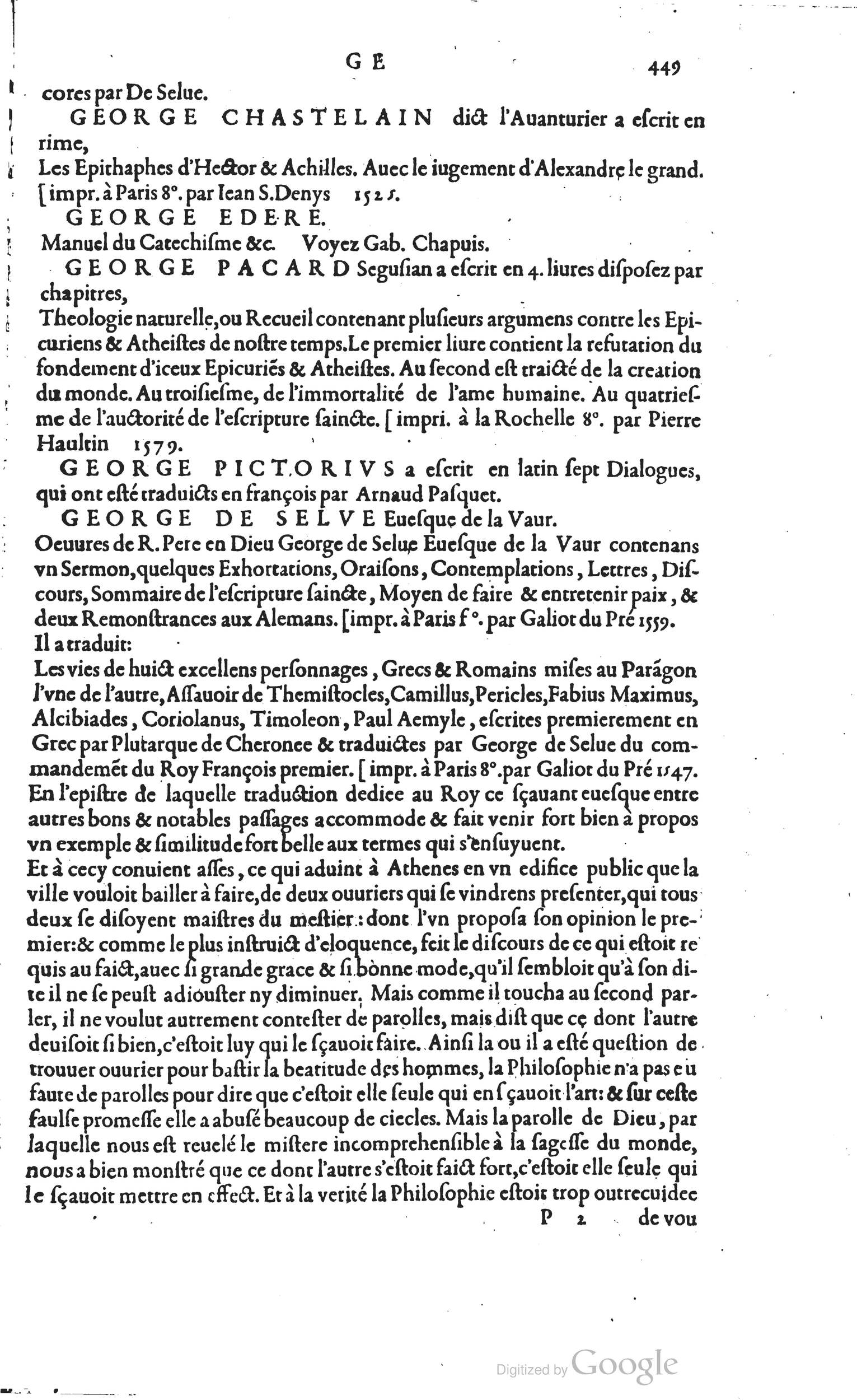 1585 - Barthélemy Honorat - Bibliothèques françaises - BSB Munich