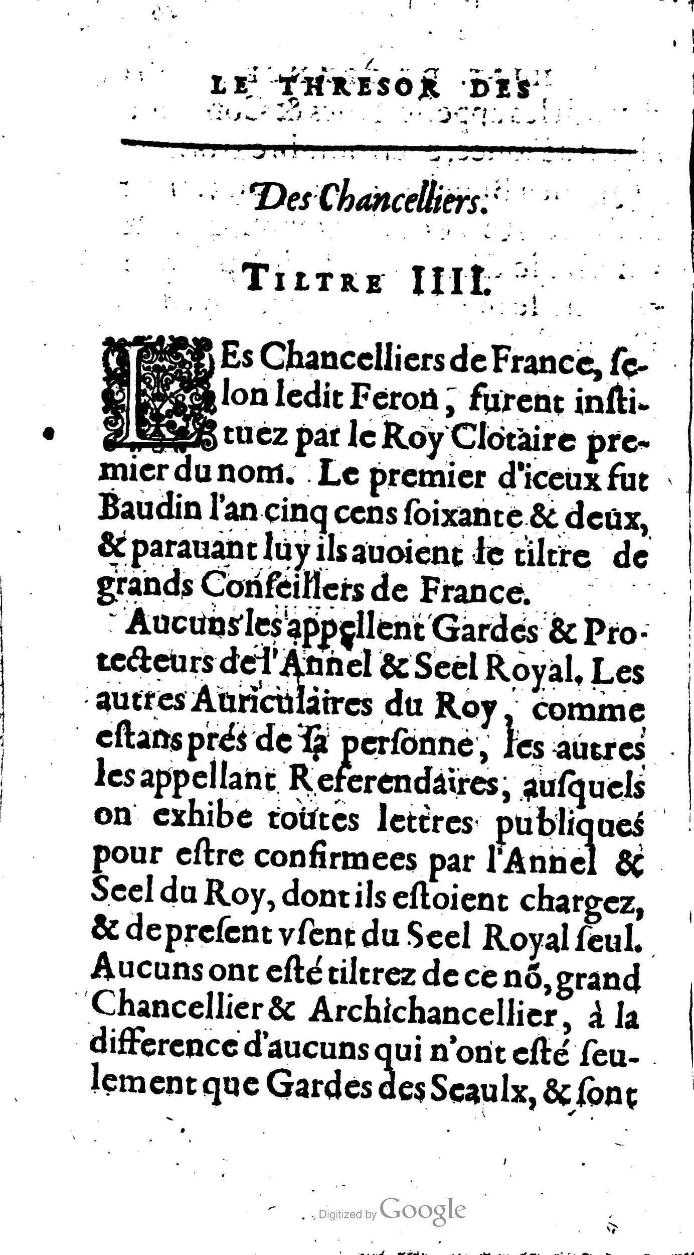 1604 - Galiot Corrozet - Trésor des histoires de France - BNC Florence
