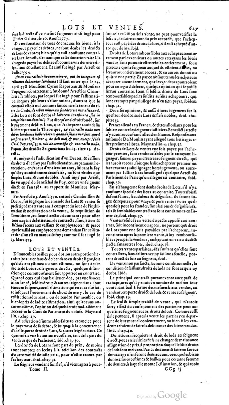 1629 - Veuve Nicolas Buon - Trésor du droit français (21754 T. 2) - BM Lyon
