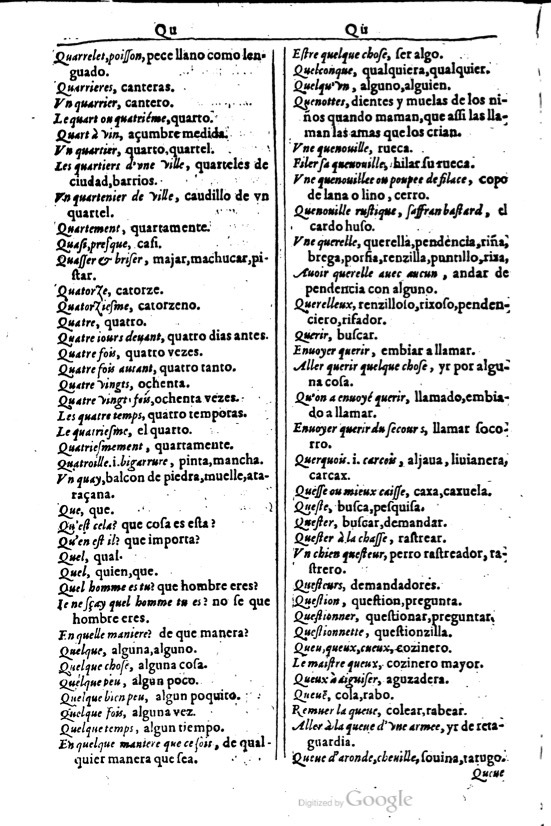 1616 - Veuve Marc Orry - Trésor des deux langues espagnole et française (Première et Seconde parties) - BM Lyon
