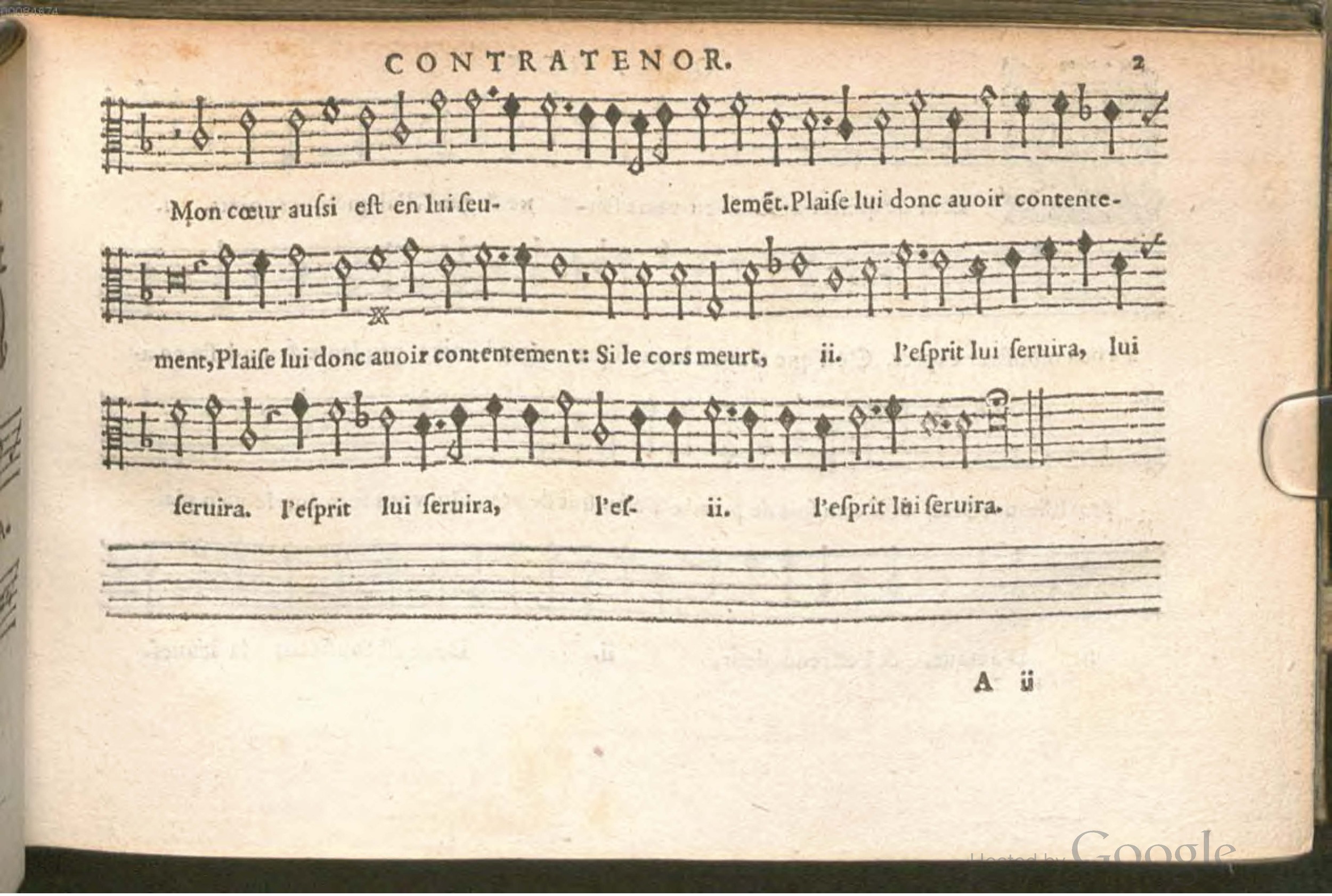 1576 - [Pierre de Saint-André] - Trésor de musique d’Orlande de Lassus Contratenor - BSB Munich