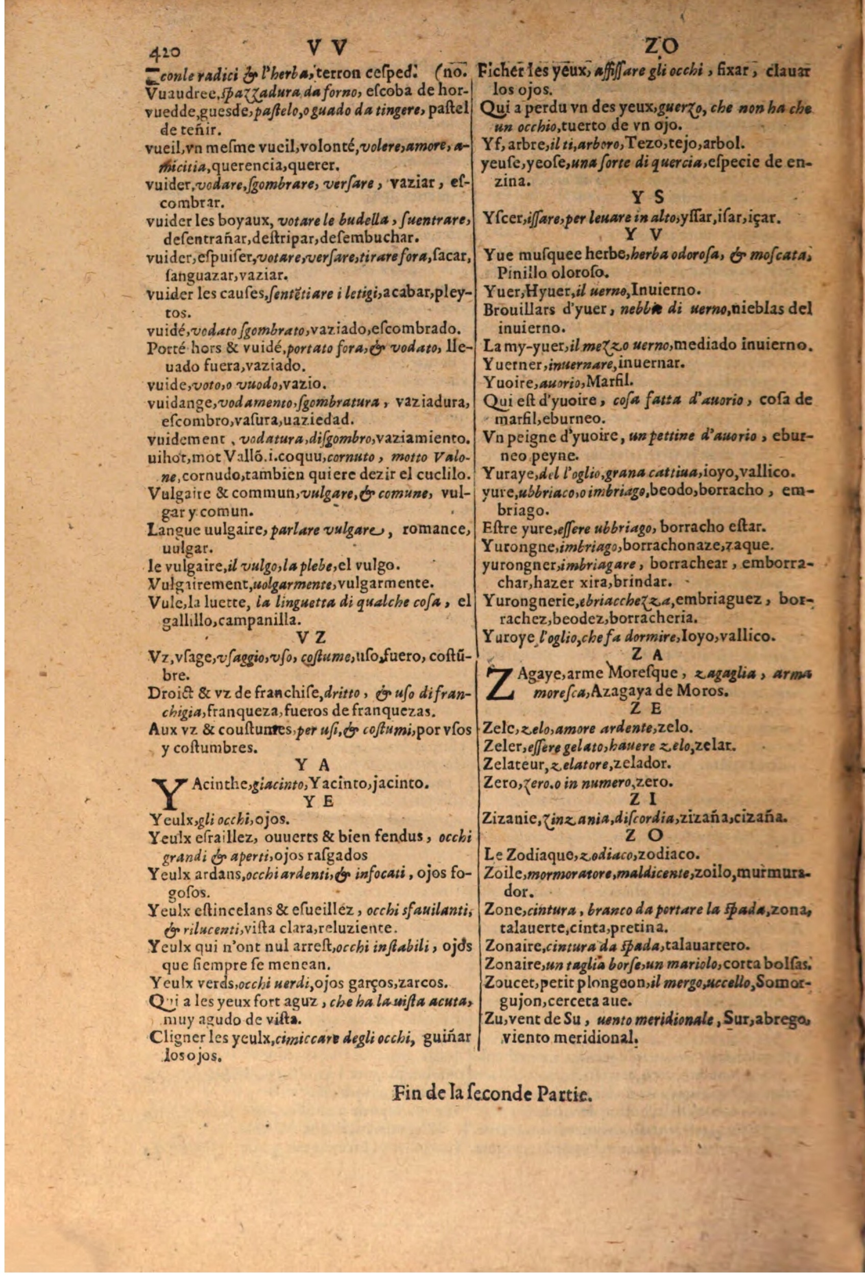 1616 - Pierre de la Rovière - Trésor des trois langues (Seconde partie) - BSB Munich
