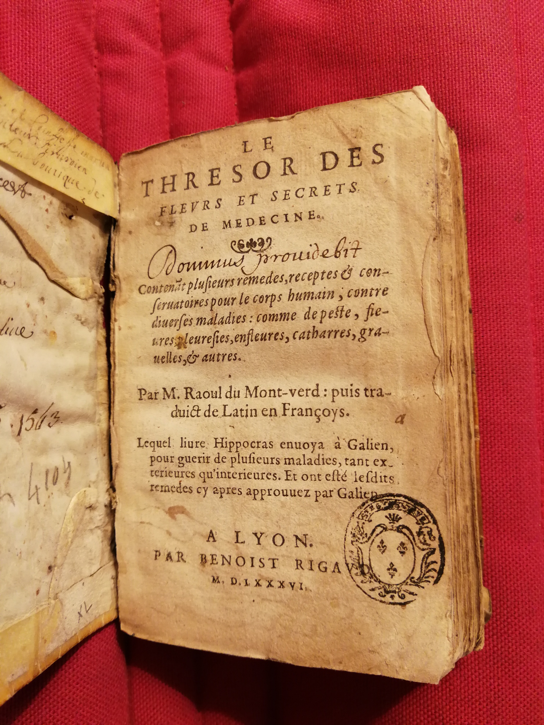 1586 - Benoît Rigaud - Trésor des fleurs et secrets de médecine - Sainte-Geneviève