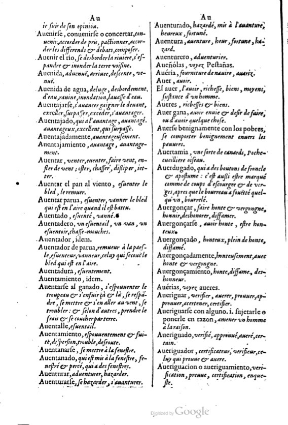 1621 - Adrian Tiffaine - Trésor des deux langues espagnole et française - BM Lyon