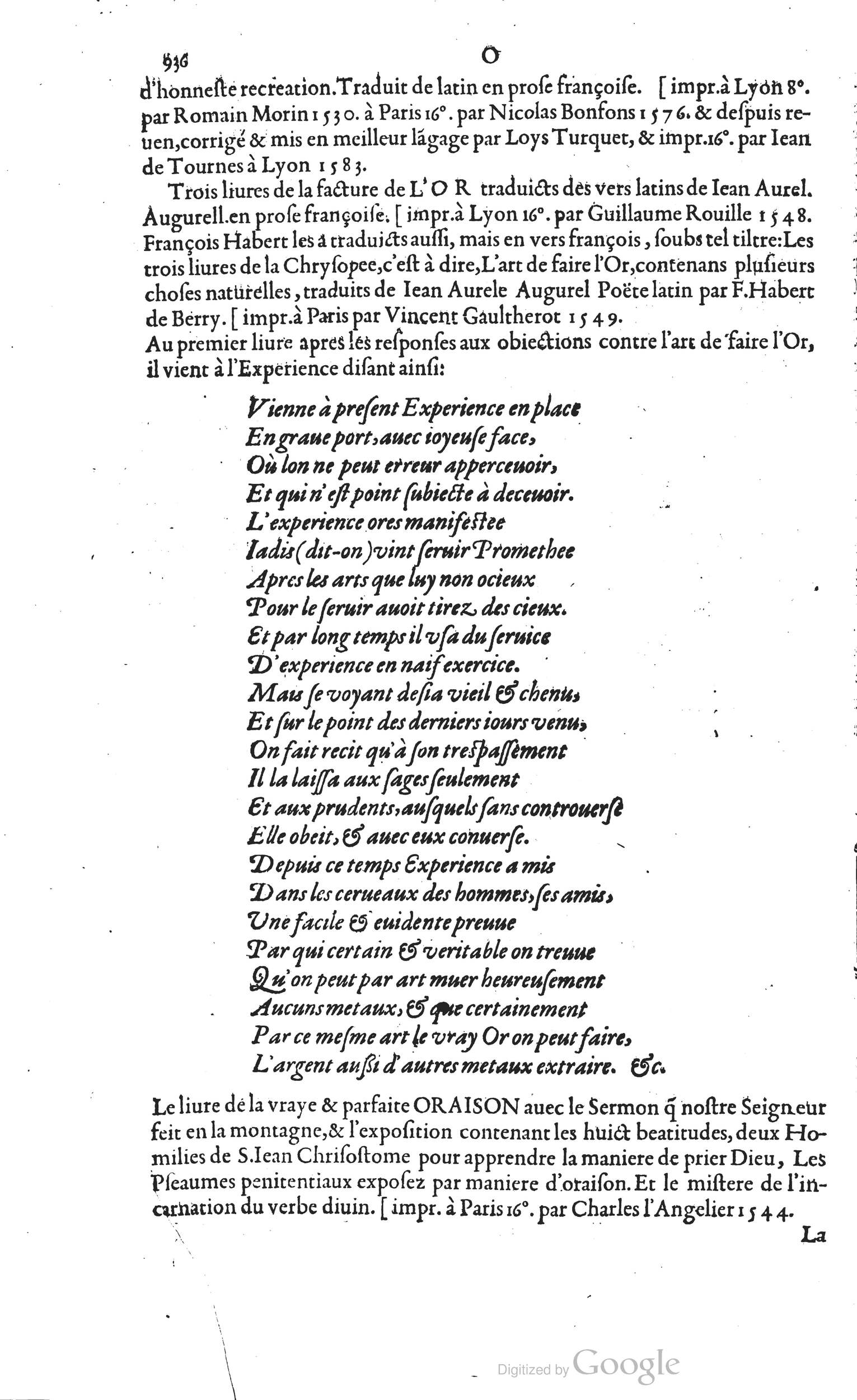 1585 - Barthélemy Honorat - Bibliothèques françaises - BSB Munich