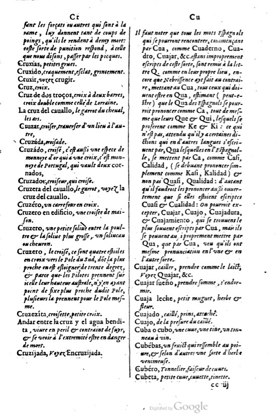 1621 - Adrian Tiffaine - Trésor des deux langues espagnole et française - BM Lyon