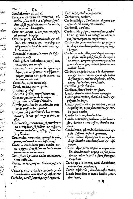1621 - Adrian Tiffaine - Trésor des deux langues espagnole et française - BM Lyon