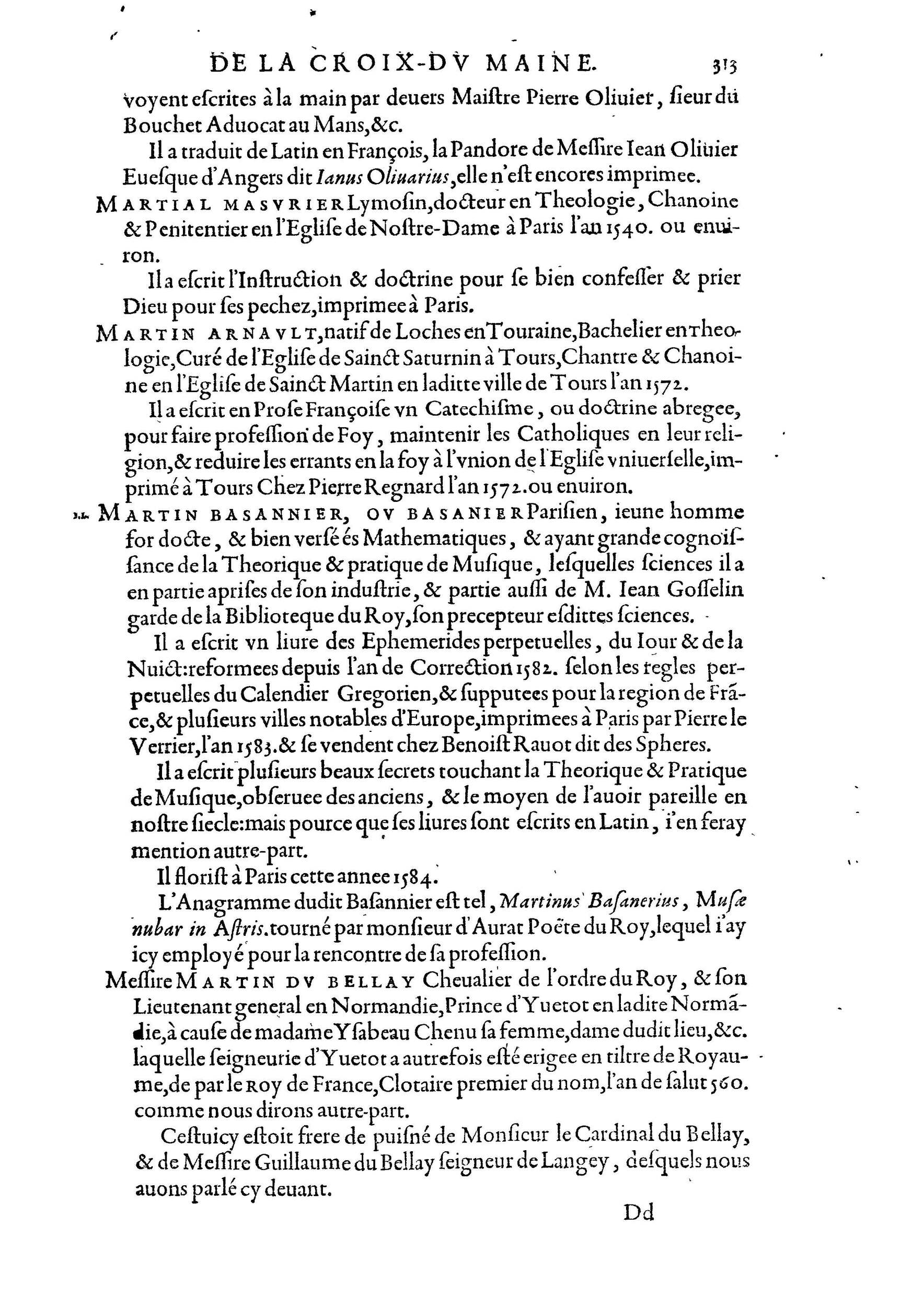 1584 - Abel L&#039;Angelier - Bibliothèques françaises - BnF