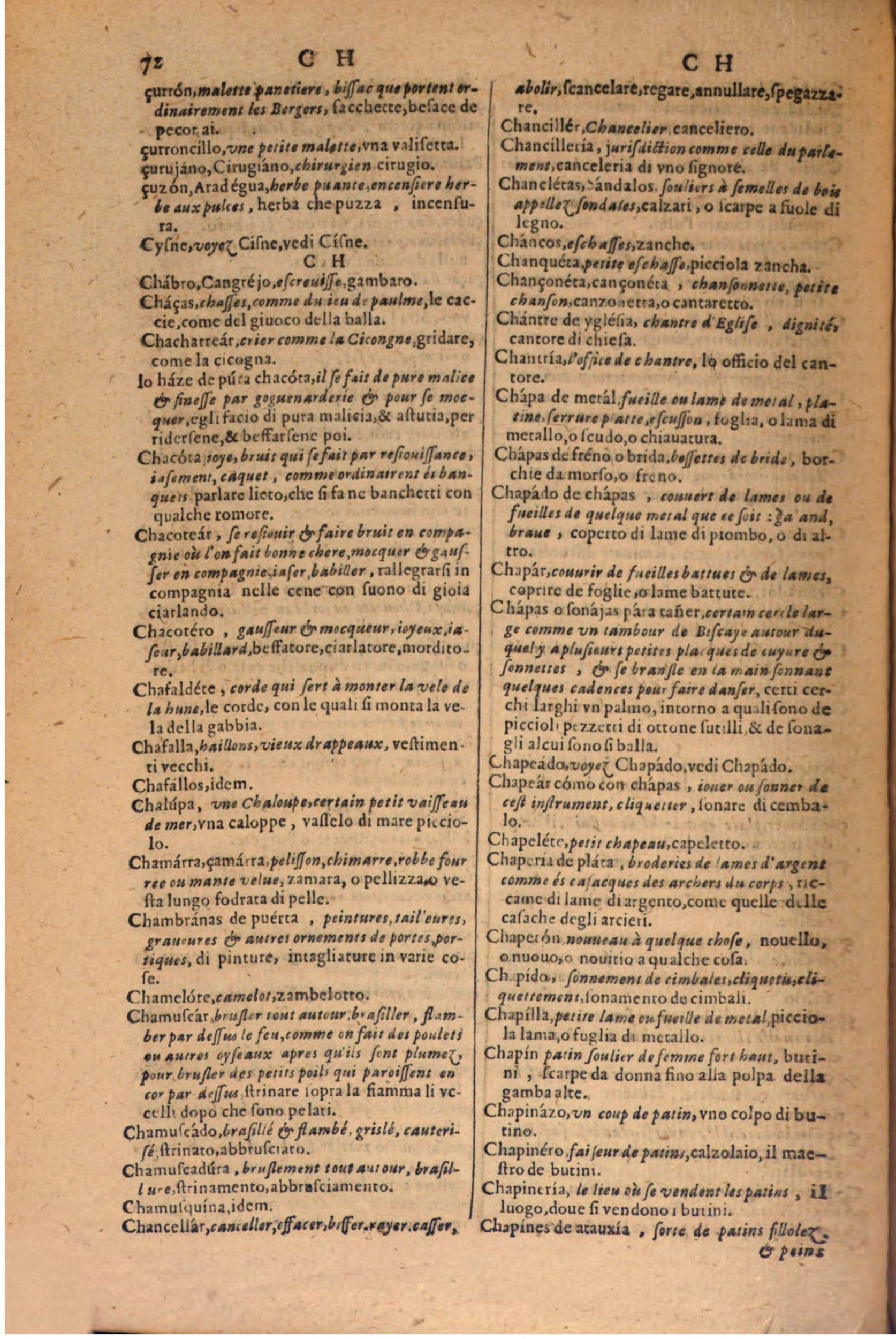 1606 - Samuel Crespin - Thresor des trois langues, francoise, italiene et espagnolle - BSB Munich
