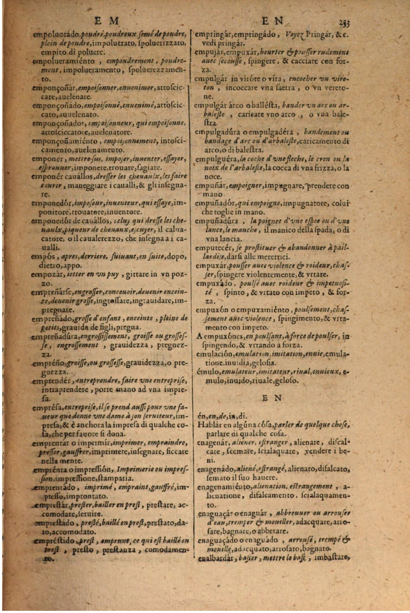 1606 - Samuel Crespin - Thresor des trois langues, francoise, italiene et espagnolle - BSB Munich