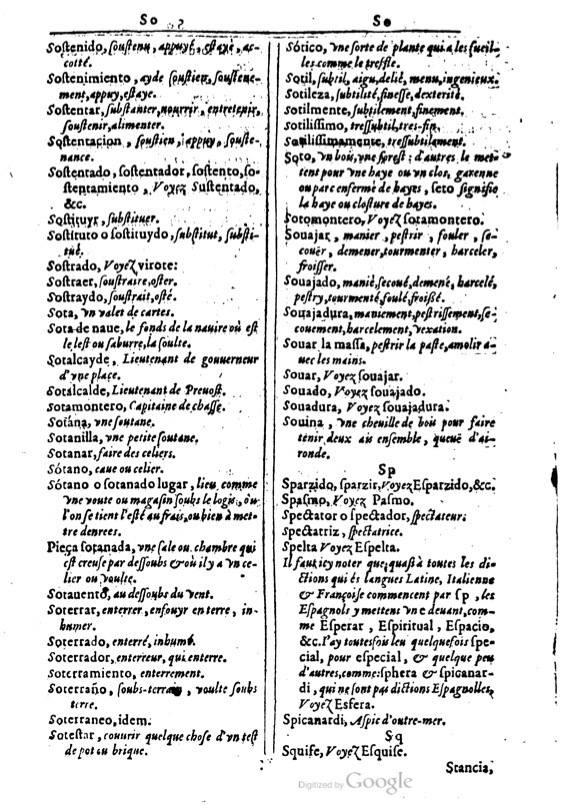 1616 - Veuve Marc Orry - Trésor des deux langues espagnole et française (Première et Seconde parties) - BM Lyon
