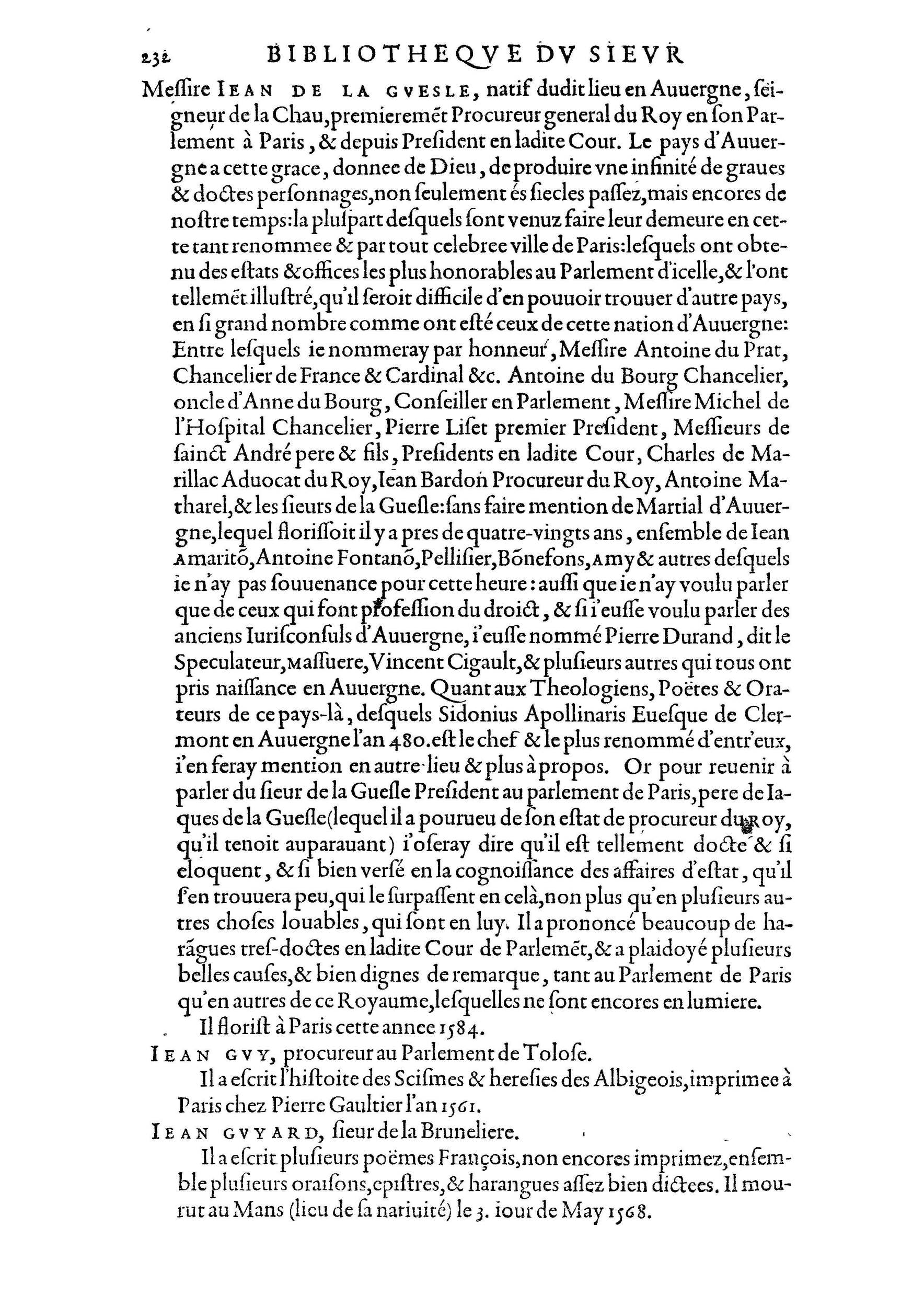 1584 - Abel L&#039;Angelier - Bibliothèques françaises - BnF